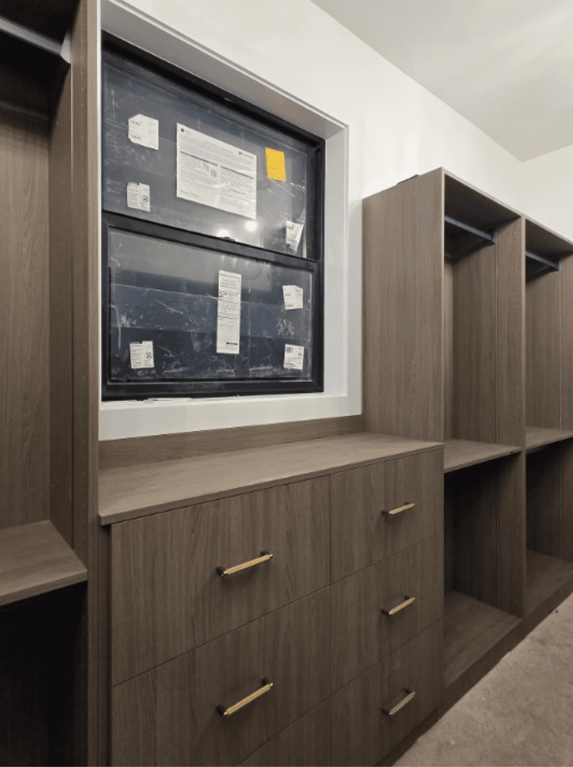 Taupe Rift Oak closet finish